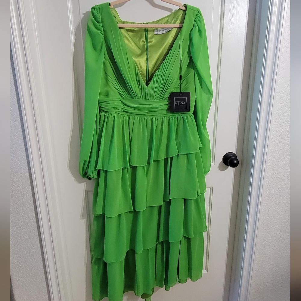 Mac Duggal Ruffle Tiered Dress Sz 12 NWT